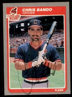 1985 Fleer Baseball #438 Chris Bando Signed Autograph (no COA) - Image 1 of 2