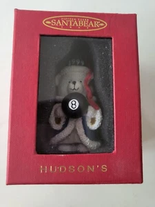 Adorno de oso de Santa Hudson 1999 - Ocho bolas NUEVO en caja en muy buen estado - Imagen 1 de 4