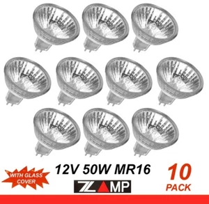 10 x 12V 50W MR16 Light Lamps Globes Bulbs with Glass Cover ZLAMP - Picture 1 of 4