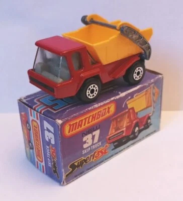 Matchbox Superfast ©1976 #37c 1:90 Skip Truck rot mit Original Box Typ-K Lesney - Bild 1 von 4