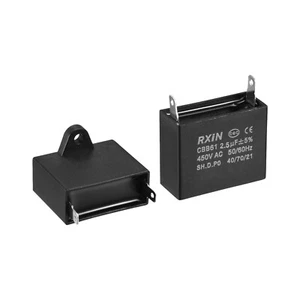 Condensatore di funzionamento CBB61 450 V AC 2,5 UF 50/60 Hz inserto singolo nero - Foto 1 di 3