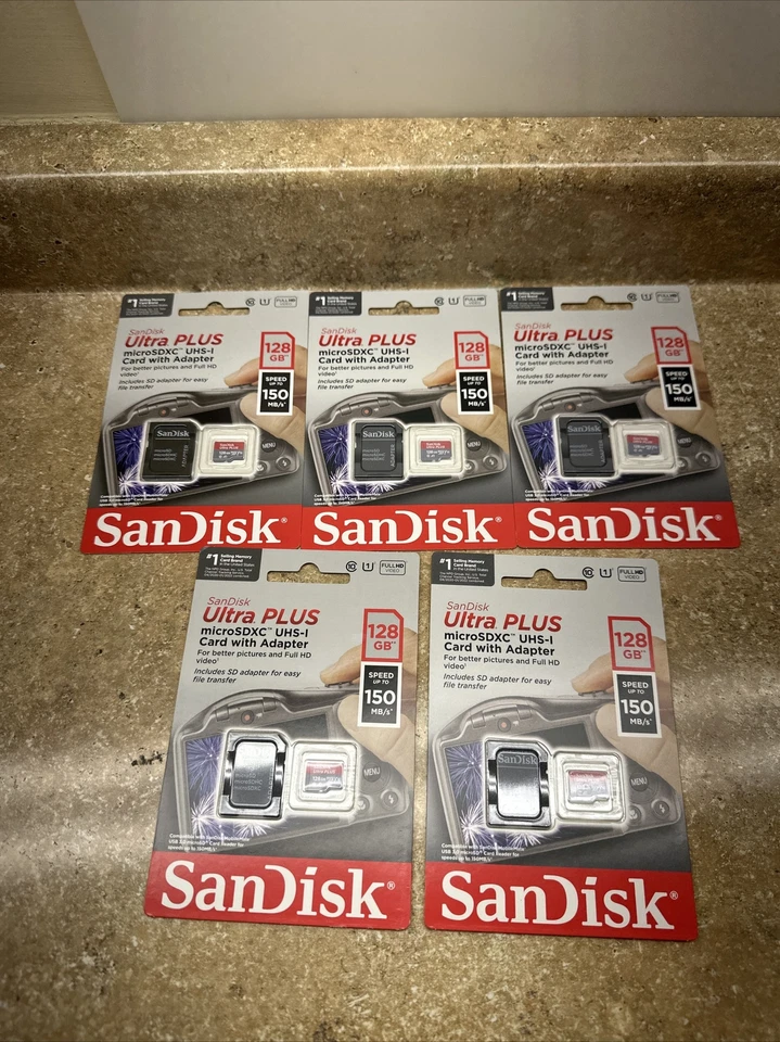 SanDisk Ultra Plus MicroSDXC UHS-I Card W/ Adapter 128GB SDSQUBC-128G-AT6IA