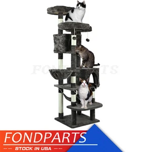 Cat Tree Cat Tower Multi-Level Kitten Large Playing House Condo For Rest 67 inch - Picture 1 of 7