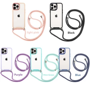 Handy Hülle mit Band Handykette f. iPhone 11, 12, 13, 14, 15, 16+ Cord Umhängen - Photo 1 sur 38
