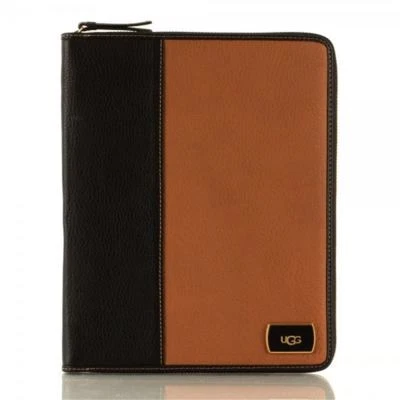 Apple iPad 1st Gen 1 2 3 4 Tablet Leather Folio Zip-Around Cover with Shearling  - Image 1 of 3