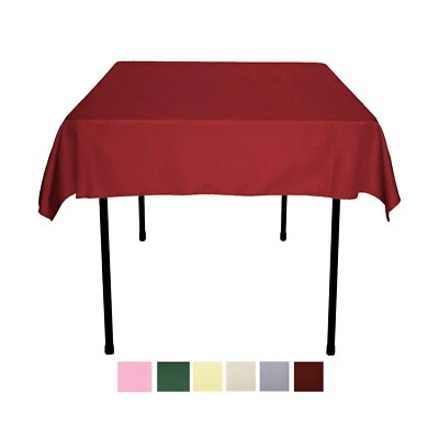 52x52'' Polyester Square Tablecloth for Wedding, Banquet, Polyester Table Cover