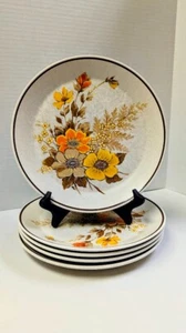 Vintage 70's LENOX Temper-Ware Fall Blossoms 10 3/8" USA Five (5) Dinner Plates - Picture 1 of 3