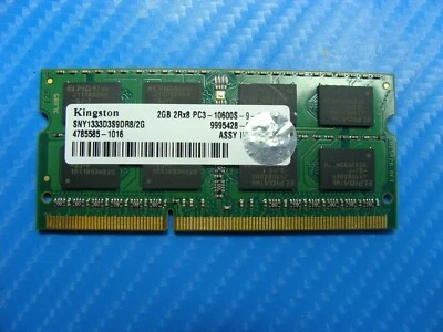 Sony VPCEA24FM Kingston 2GB 2Rx8 PC3-10600S SO-DIMM Memory RAM SNY1333D3S9DR8/2G - Image 1 of 2