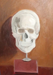 Still Life with human skull oil painting - Picture 1 of 12