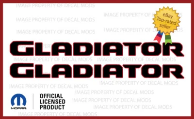 2019 - 2025 Jeep GLADIATOR Hood Graphics Vinyl Decals Sticker JT Black Red FJ3G0 - Image 1 of 4