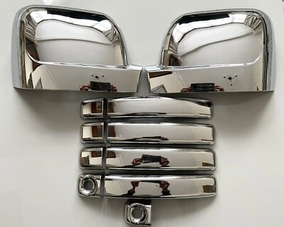 CHROME WING MIRROR 4 DOOR HANDLE COVERS VAUXHALL OPEL VIVARO 2014-2019 X82 - Image 1 of 2