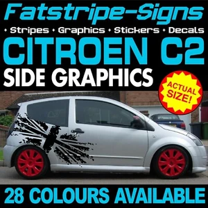 da montare CITROEN C2 STRISCE GRAFICHE ADESIVI DECALCOMANIE AUTO VINILE VTR VTS 1.4 1.6 - Foto 1 di 2
