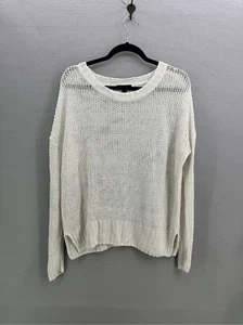 J.Crew Womens Ivory White Lightweight Linen Beach Knit Crewneck Sweater Top Smal - Picture 1 of 4