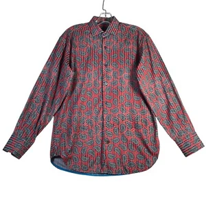 Camisa con botones Visconti negra para hombre talla S roja azul cachemira texturizada manga larga - Imagen 1 de 11