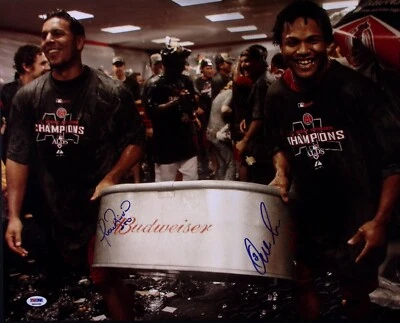 Erick Aybar & Juan Rivera Signed Angels Baseball 16x20 Photo PSA/DNA COA Picture - Image 1 of 4