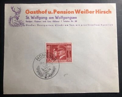 1941 Мюнхен Германия Рекламный Обложка Белый Олень Пенсионный FDC отмена - Изображение 1 из 2