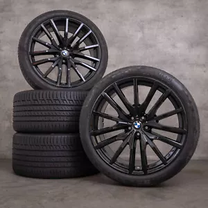 BMW X5 X6 Felgen 22 Zoll G05 G06 Sommerräder 742 M 8090013 8090014 schwarz - Bild 1 von 5