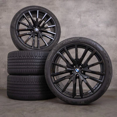 BMW X5 X6 Felgen 22 Zoll G05 G06 Sommerräder 742 M 8090013 8090014 schwarz - Bild 1 von 4