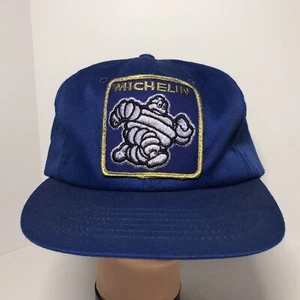 ^Vintage MICHELIN MAN Reifen Patch Auto Car Mütze SnapBack Trucker Cap blau. BC67 - Bild 1 von 12