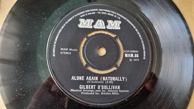 7" Gilbert O'Sullivan - Alone again (Naturally) - single 1972 MAM *NearMINT - Image 1 of 3