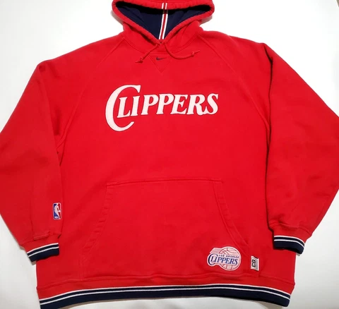 Vintage Nike LA Clippers NBA Rewind 83  Sweatshirt Sz XL Red Center Check Hoodie Cover