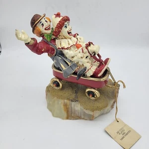 Ronald A Lee "CLOWNS" 24 KARAT GOLD! Zwei Clowns auf Wagen, signiert vom Künstler - Bild 1 von 4