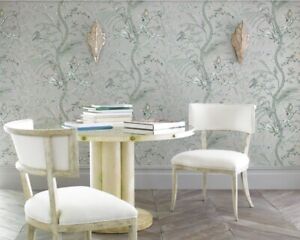 Brunschwig & Fils Bird And Thistle (Silver) Wallpaper Double Roll