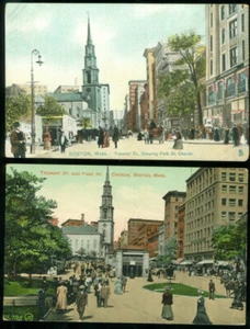 2 POSTALES - TREMONT & PARK STS. - BOSTON, MA - Imagen 1 de 1