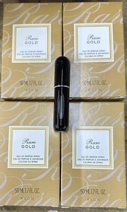 4 x AVON Rare Gold Eau de Parfum 50ml - 1.7oz WITH TRAVEL SPRAY - Picture 1 of 2