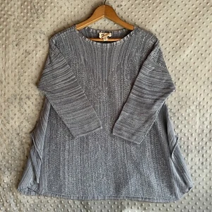 Andrea Jovine ND16857 Gray Grey Fine Gauge Knit Sweater Top - Picture 1 of 12