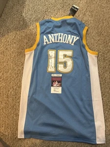 DENVER NUGGETS- CARMELO ANTHONY SIGNED AUTOGRAPH JERSEY JSA COA NBA STAR - Picture 1 of 7