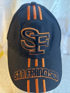 Vintage LANZA USA San Francisco SF Baseball Hat Black Orange Embroidered Cap - Picture 1 of 6