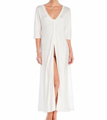 Bata Larga Mezcla Seda La Perla Leavers S Marfil V Paneles Laterales Transparentes Foto 1 de 2