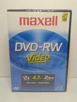 MAXELL DVD-RW Video Up to 2X 4.7 GB 2Hrs Rewritable-Single-Sided -5 PACK - Image 1 of 4