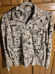 Spa By Chicos Full Zip Light Jacket.  Vintage Sz 0, Small. Geometric,  Abstract. - Picture 1 of 7