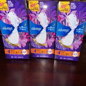 Always Radiant Feminine Pads für Damen, Flexfoam Pads mit Flügeln Größe 4 60 Gesamt - Bild 1 von 3