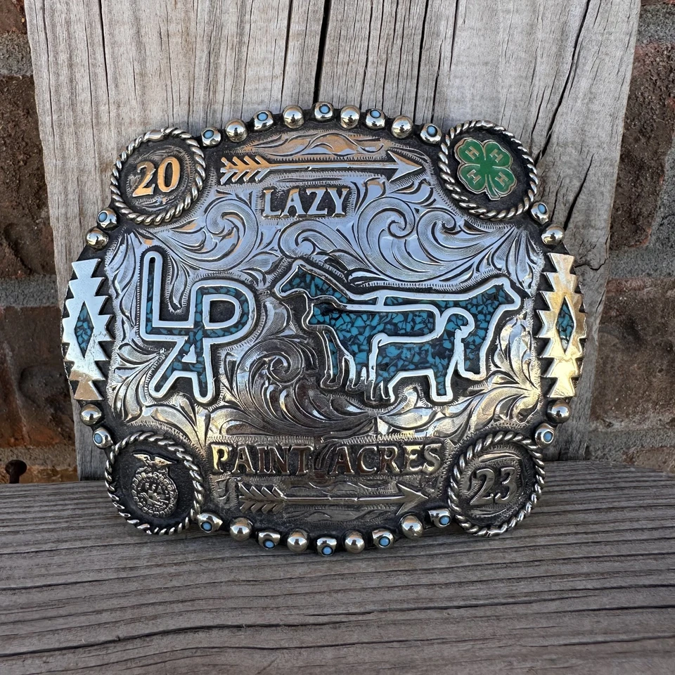 Пряжка для ремня в стиле родео Cowboy Trophy с акрами краски - Изображение 1 из 1