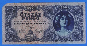 Hungary 500 OTSZAZ PENGO 1945 P-117a Circulated Note K038 011040 - Picture 1 of 4