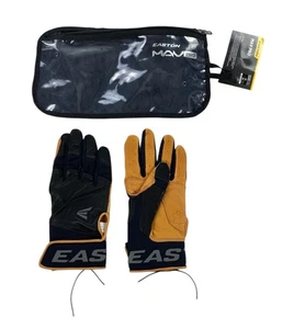 NEW Easton MAV Pro Sheepskin Leather Batting Gloves Carmel/Black Adult Size M - Picture 1 of 6