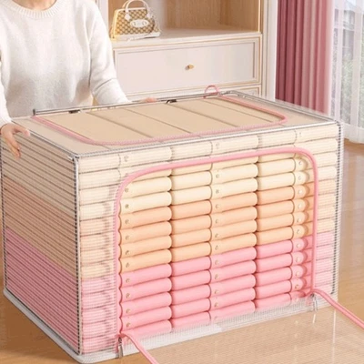 Wardrobe Organization Clothes Storage Bin Closet Organizer Metal Frame - Image 1 of 4