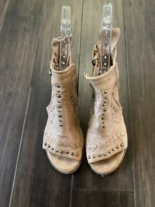 Sandalias botines A.S. 98 para mujer Markie EU38 EE. UU. 7,5 de cuero tostado con tachuelas Whipstitch - Imagen 1 de 11