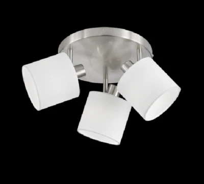 Plafoniera 3 Spots Luci Led Faretti 25 cm Acciaio Bianco Tommy GD Trio - Immagine 1 di 2