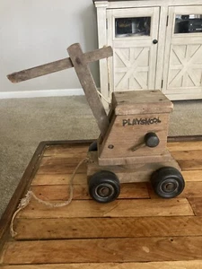 antique playskool Wood Toy Excavator - Picture 1 of 2