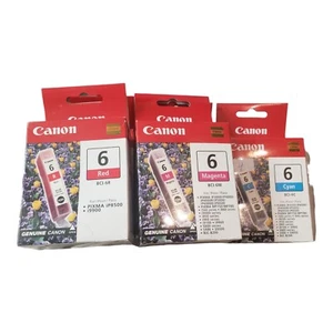 5 Boxes Canon Ink Tank Cartridge 2 Red-2 Magenta-1 Cyan /Bci-6M/BCI-6R-BCI-6PM - Picture 1 of 7