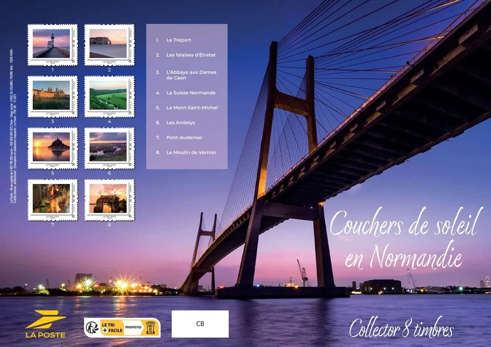 france 2024 Sunsets in NORMANY bridge mont saint michel cliff ETRETAT ms8v COLLT - Image 1 of 2