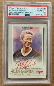 2020 Topps Allen Ginter Megan Rapinoe Full Size Auto SSP /10 RED USA PSA 10 - Picture 1 of 2