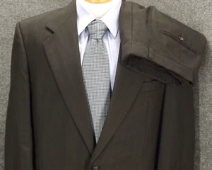 Kilburne and Finch Mens Suit 42L Charcoal Stripe 34x29.5 Pant Wool Blend 2 Btn - Picture 1 of 12