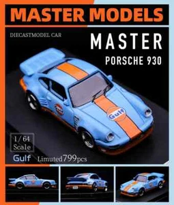 1:64 Porsche 930 911 Turbo Black Bird Diecast Toys Car Models Collection Master - Foto 1 di 13