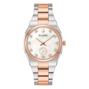 BULOVA Surveyor Lady OROLOGIO DA DONNA IN ACCIAIO SOLO TEMPO CON DIAMANTI 98P221 - Foto 1 di 12