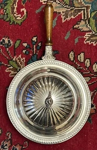 Vintage Rogers Silver Plate Round Server w/ Wood Handle & Lid - Picture 1 of 11